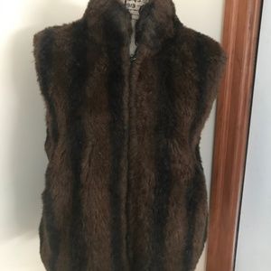 Brown and Black Fur Vest